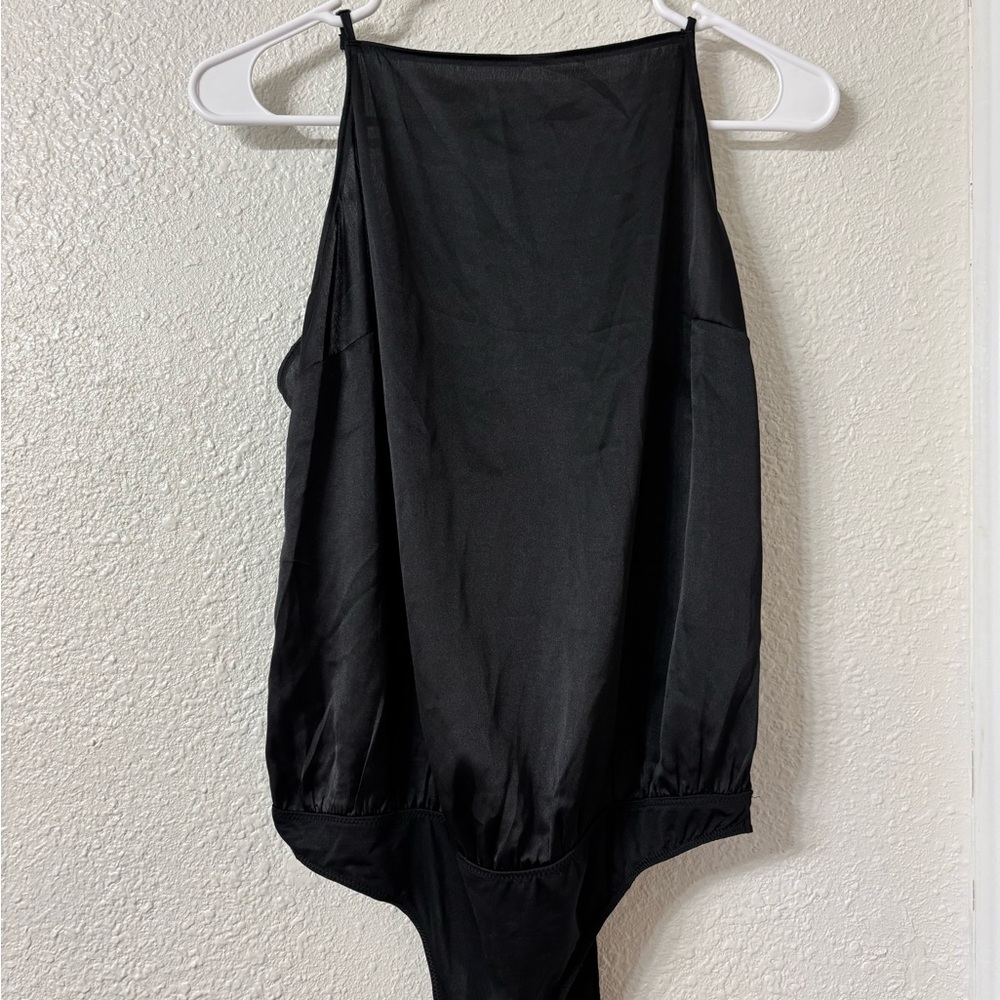 Abercrombie & Fitch Black Asymmetrical Backless Bodysuit
